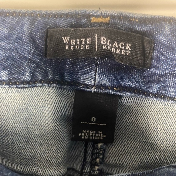 WHBM Jean Mini Skirt With Jeweled Embellishments Western Concert Country Size 0 - Picture 9 of 10